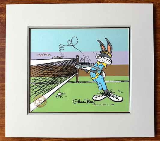 Bugs Bunny Tennis Chuck Jones SIGNED Limited Edition Cel of 300 Looney Tunes Warner Brothers 1988 Matted AT