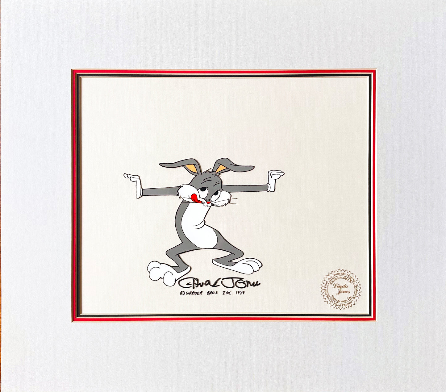 Bugs Bunny Chuck Jones SIGNED Movie Original Production Animation Cel Looney Tunes Warner Brothers 1979 Matted AT