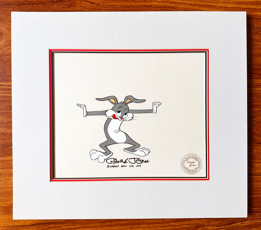Bugs Bunny Chuck Jones SIGNED Movie Original Production Animation Cel Looney Tunes Warner Brothers 1979 Matted AT