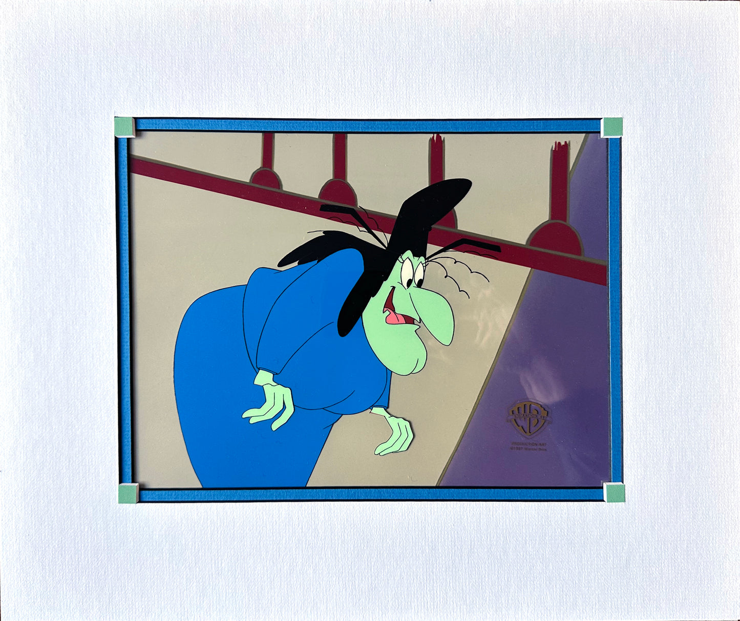 The Sylvester and Tweety Mysteries Witch Hazel Looney Tunes Animation Cel from Warner Brothers 1996 Framed