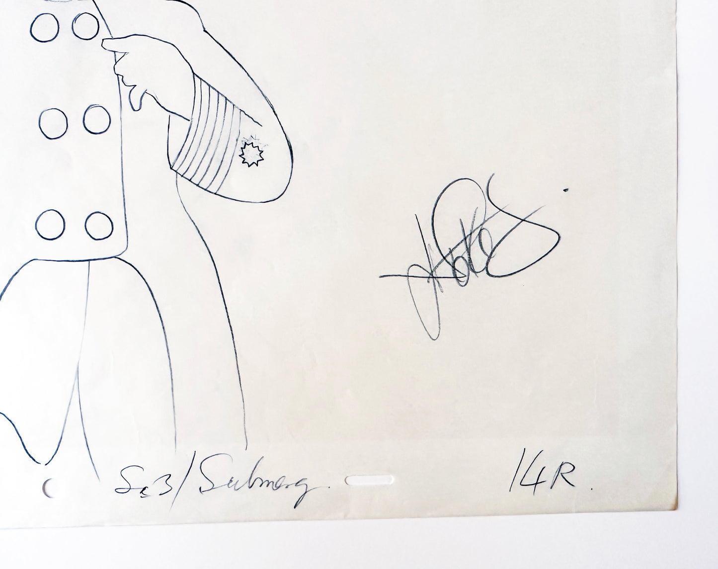 Yellow Submarine Beatles Captain Fred Original Production Animation Drawing 1968 SIGNED by Jack Stokes