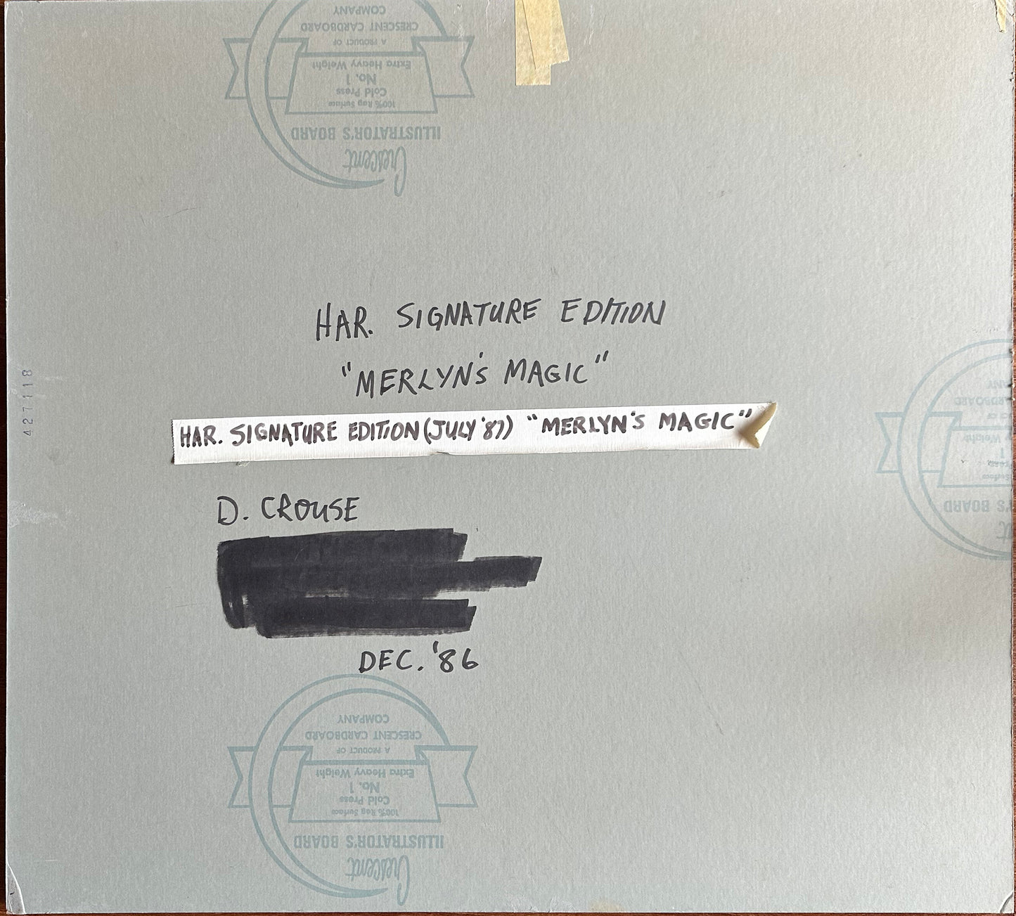 Harlequin Book Cover Original Art Painting Merlyn's Magic Carole Mortimer 1986 Signed by Artist Danny Crouse