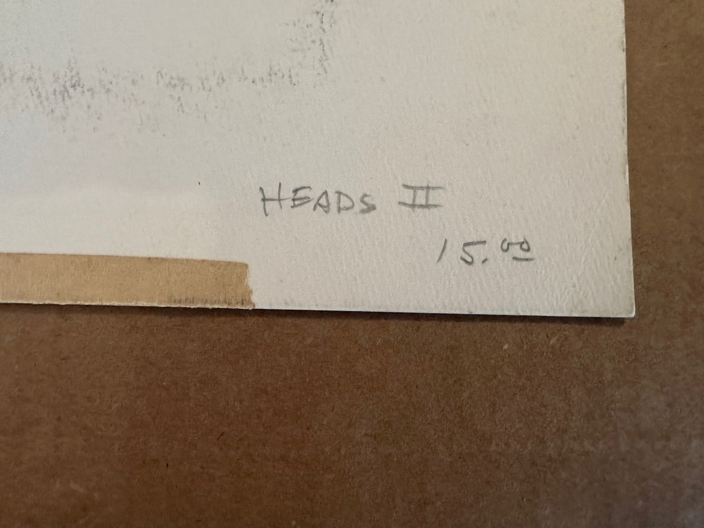 Disney Legend Walt Peregoy Animator Signed Drawing Heads II One of a kind 1955 OH