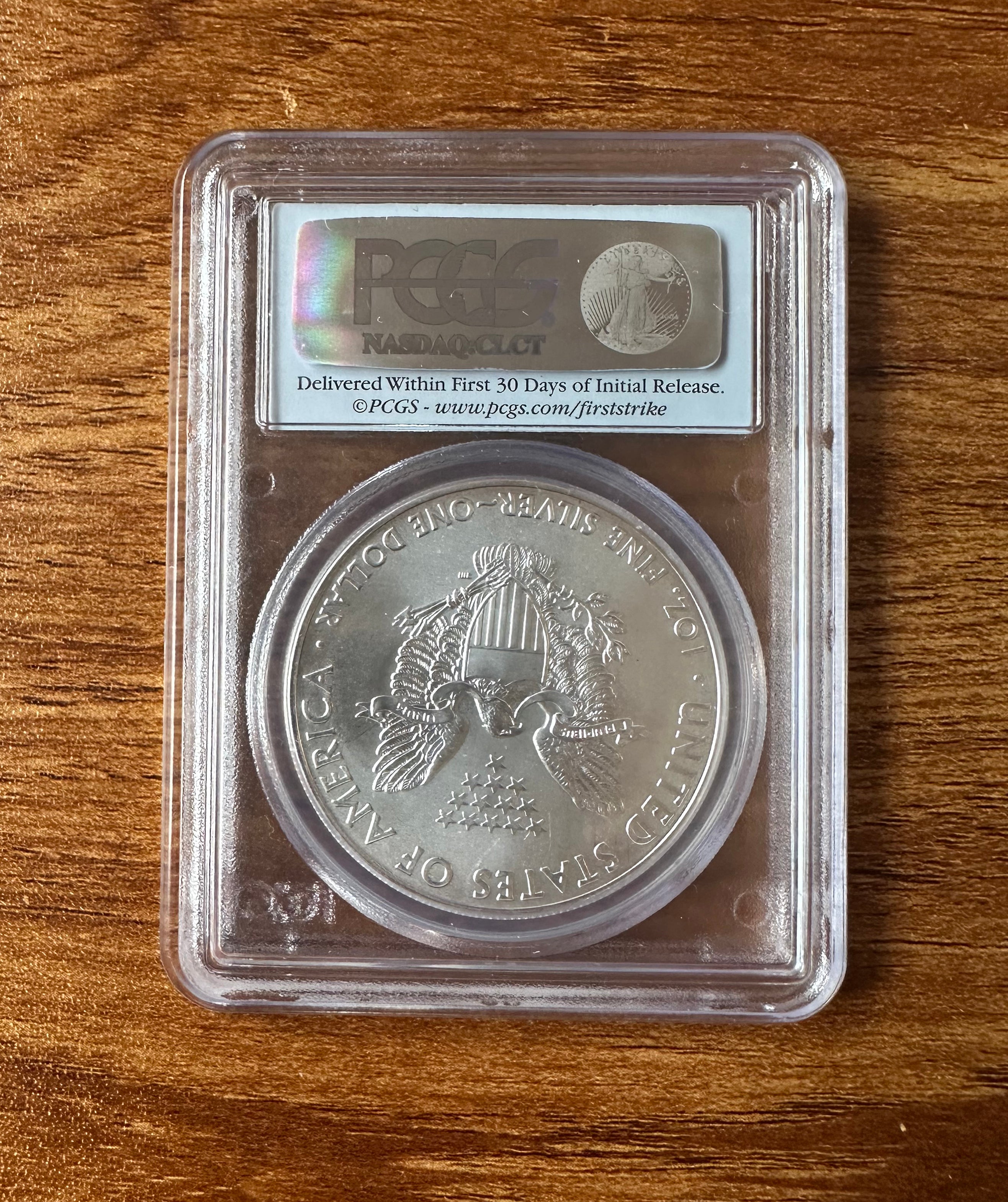 2014 American Silver Eagle First Strike Flag PCGS MS70 1 Oz Silver