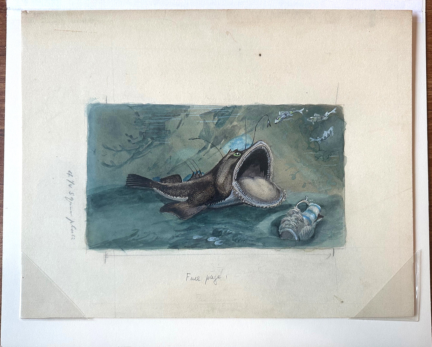 James Carter Beard Original Ink and Watercolor Painting "The Angler" 1904 Ex-BSA Collection