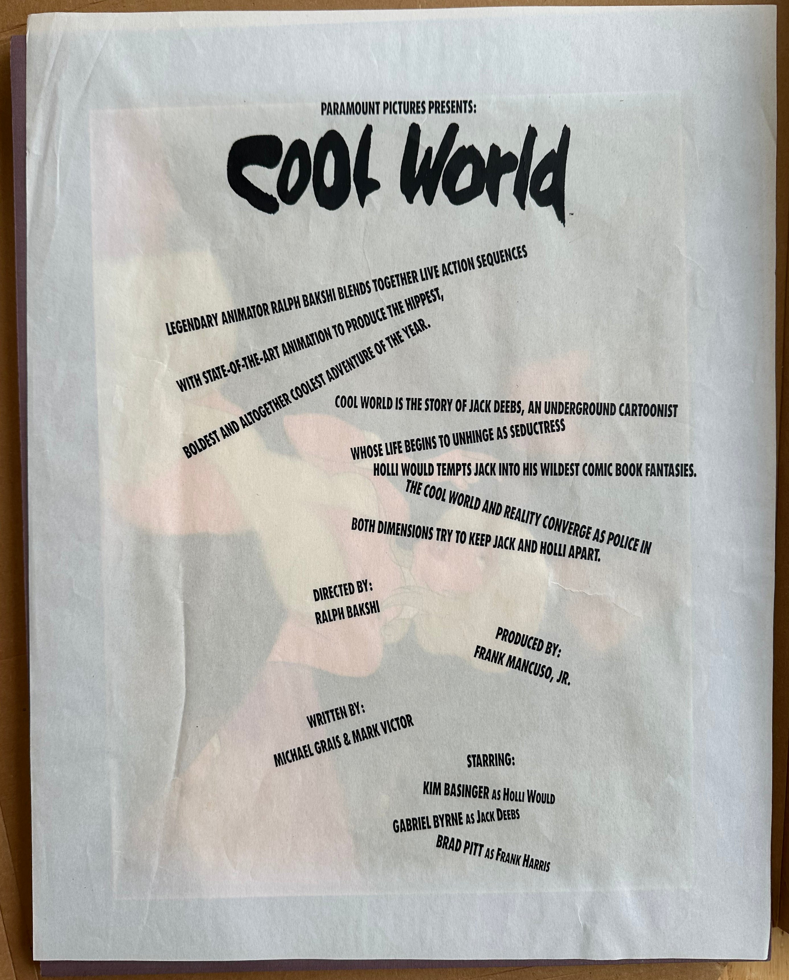 Cool World Holli Would Ralph Bakshi 1992 Limited Edition Animation