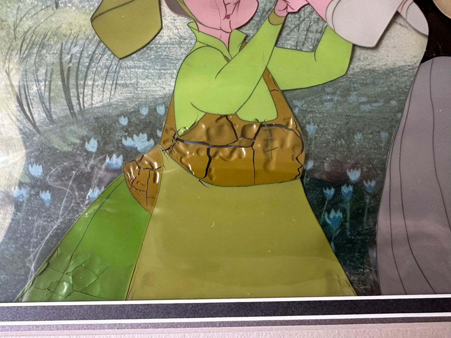 Sleeping Beauty Aurora and Flora Cel Setup from Walt Disney Art Corner Store 1959 with Gold Label Sold at Christies C-KL