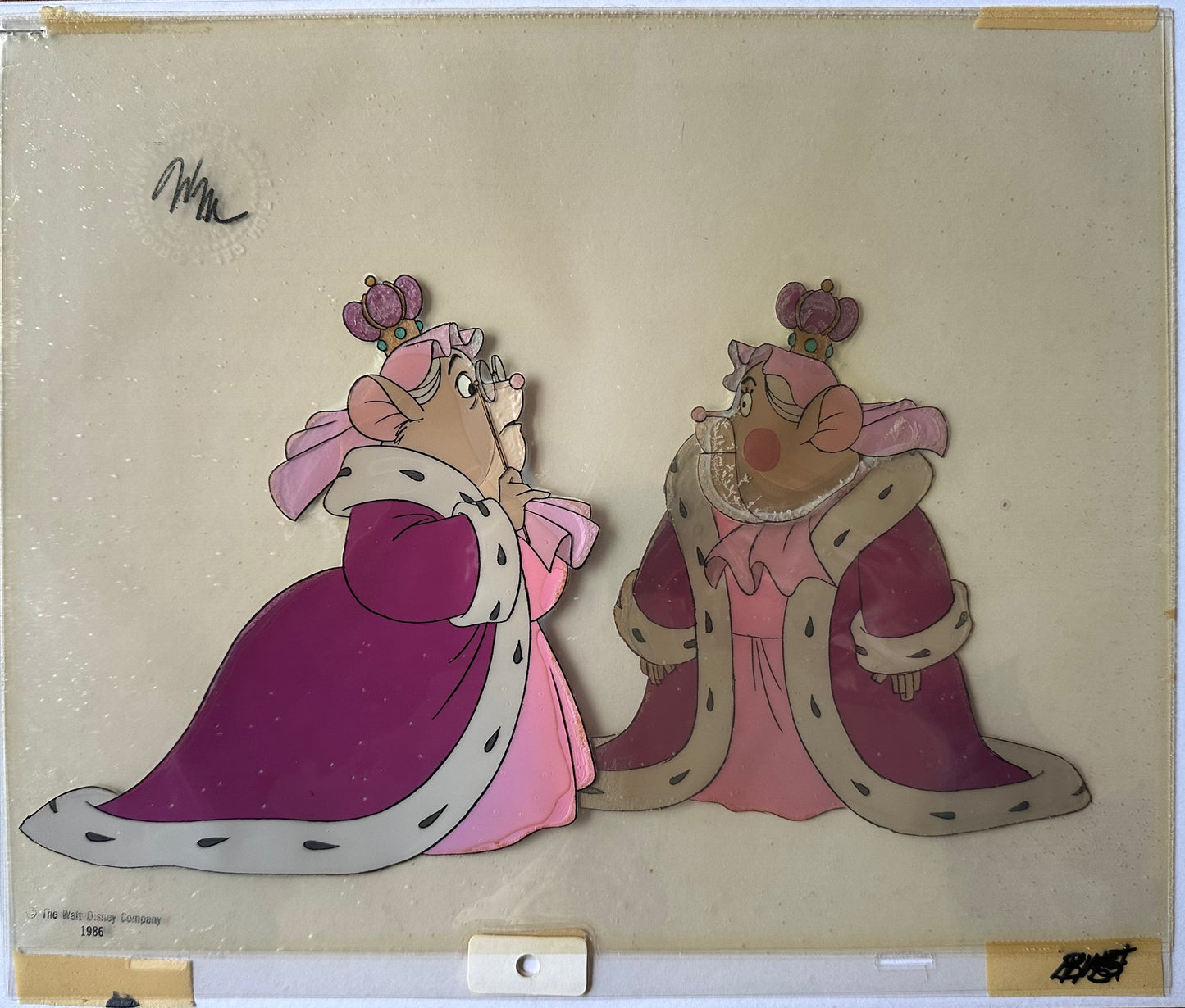Great Mouse Detective Mouse Queen and Robot Walt Disney Production Animation Cel 1986 C-KL