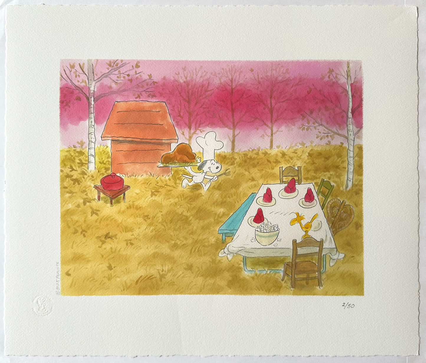 PEANUTS Bone Appetit Giclee Print A Charlie Brown Thanksgiving Limited Edition of 50 MG11 OH