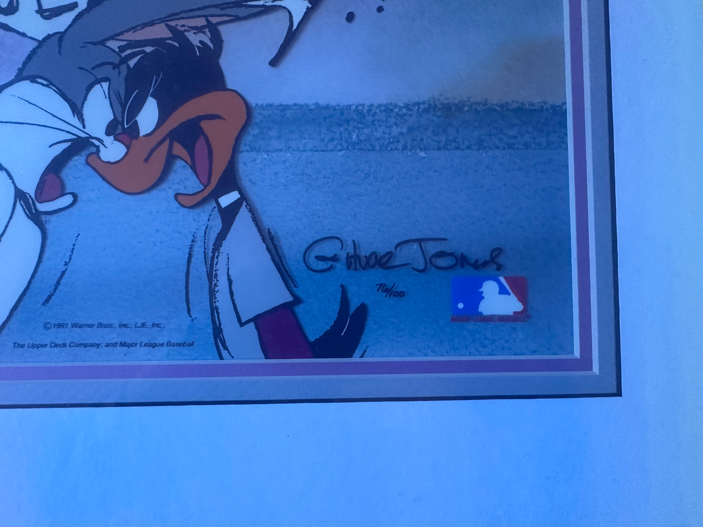 Chuck Jones SIGNED Bugs Bunny and Daffy Duck MLB Baseball Limited Edition Cel Looney Tunes Warner Brothers 1991 OH