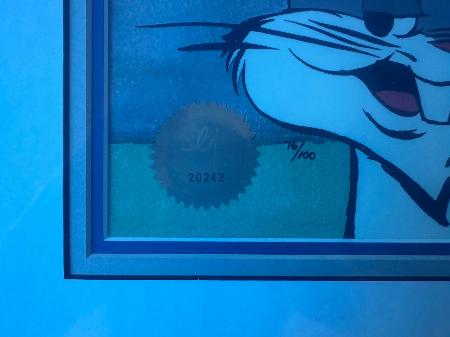 Chuck Jones SIGNED Bugs Bunny MLB Baseball Limited Edition Cel Looney Tunes Warner Brothers 1991 OH