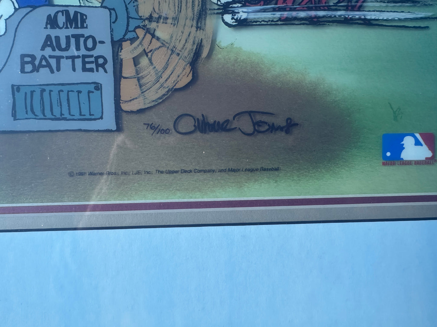 Chuck Jones SIGNED Bugs Bunny MLB Baseball Limited Edition Cel Looney Tunes Warner Brothers 1991 OH