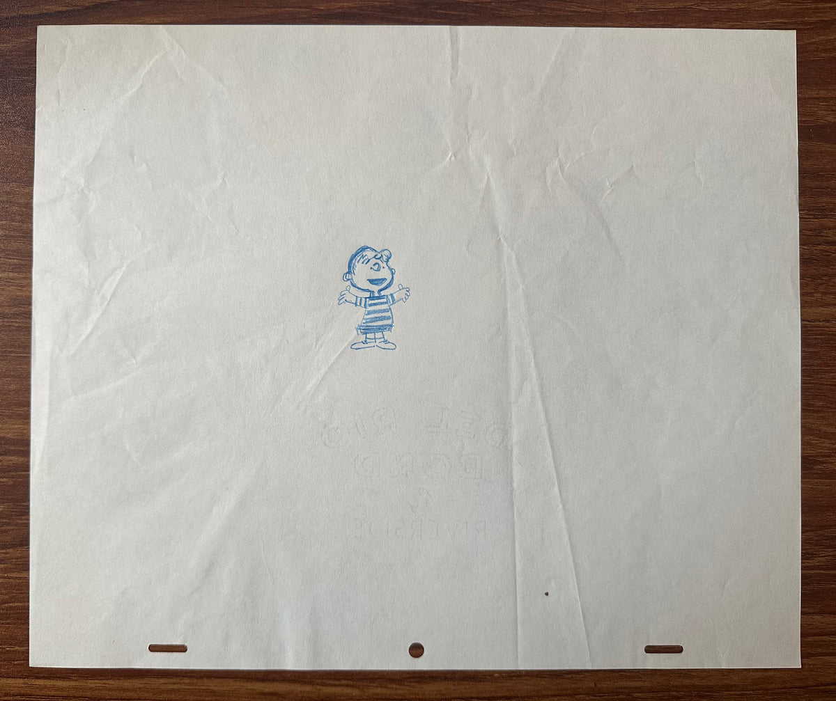 Charlie Brown Be My Valentine Holiday PEANUTS Cel Drawing 1975 Schulz 504