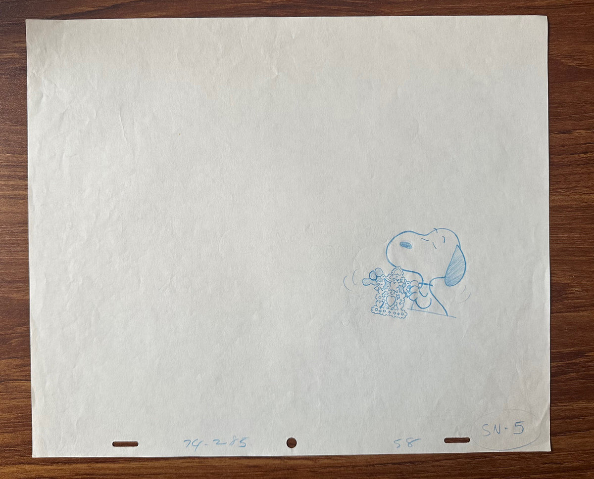 Charlie Brown Be My Valentine Holiday PEANUTS Cel Drawing 1975 Schulz 509