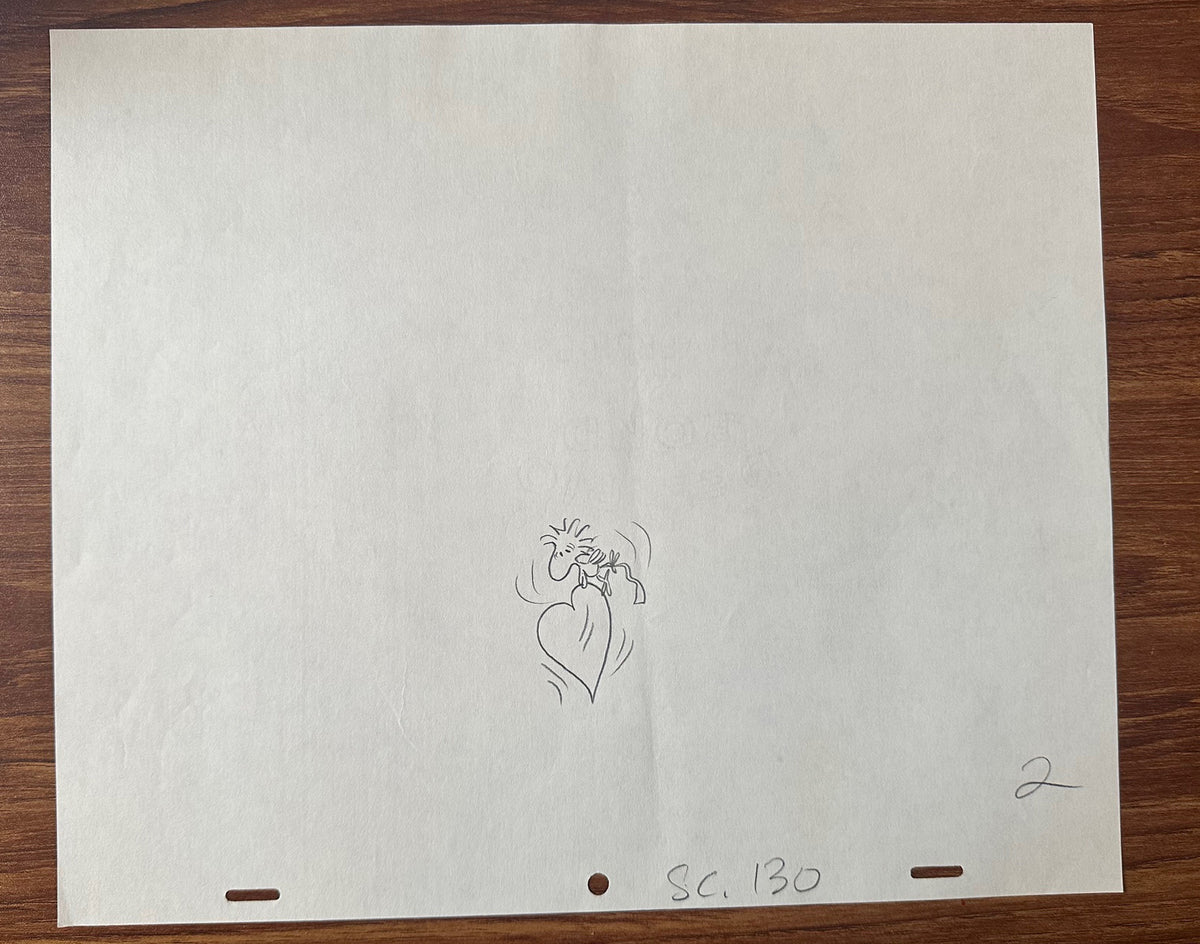 Charlie Brown Be My Valentine Holiday PEANUTS Cel Drawing 1975 Schulz 511