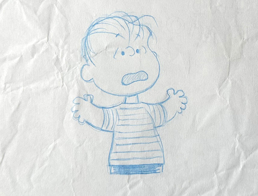 Linus Charlie Brown You're a Good Sport PEANUTS Cel Drawing 1975 Schulz 516