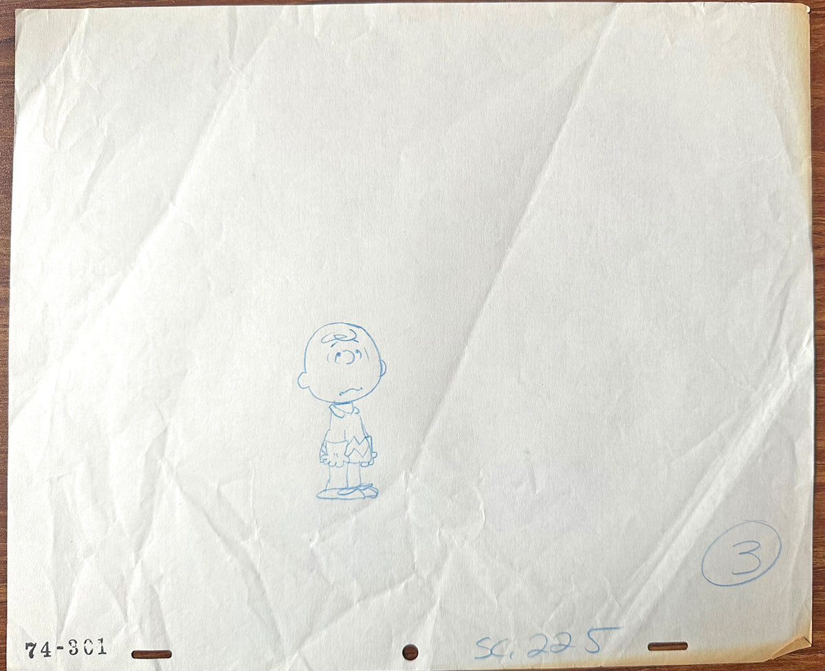 Charlie Brown You're a Good Sport PEANUTS Cel Drawing 1975 Schulz 517