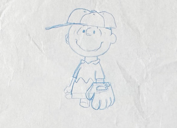 Charlie Brown Its Arbor Day PEANUTS Baseball Cel Drawing 1976 Schulz 519