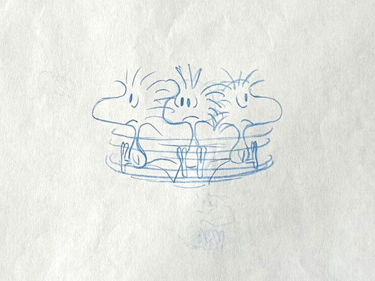 Woodstock Its Arbor Day Charlie Brown PEANUTS Baseball Cel Drawing 1976 Schulz 523