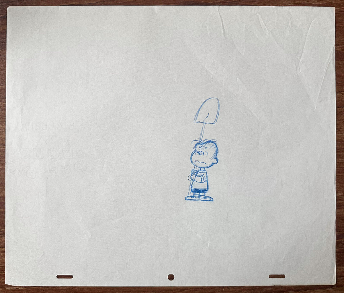 Linus Its Arbor Day Charlie Brown PEANUTS Baseball Cel Drawing 1976 Schulz 525