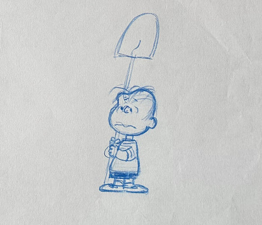 Linus Its Arbor Day Charlie Brown PEANUTS Baseball Cel Drawing 1976 Schulz 525
