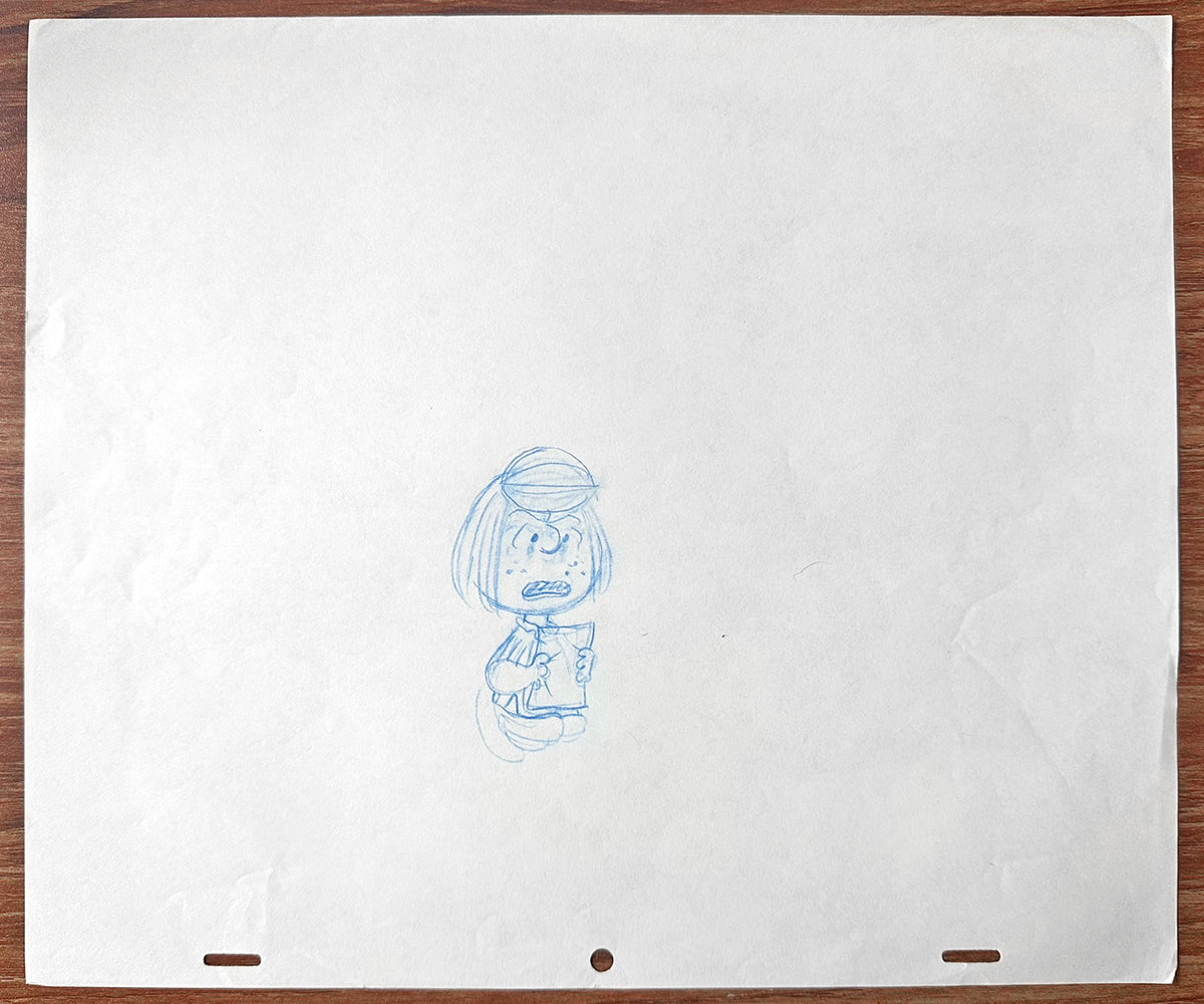 Peppermint Patty Its Arbor Day Charlie Brown PEANUTS Baseball Cel Drawing 1976 Schulz 527