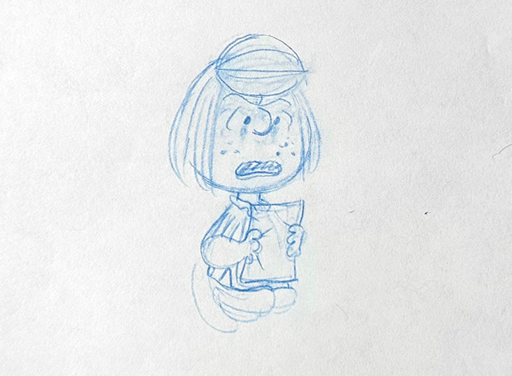 Peppermint Patty Its Arbor Day Charlie Brown PEANUTS Baseball Cel Drawing 1976 Schulz 527