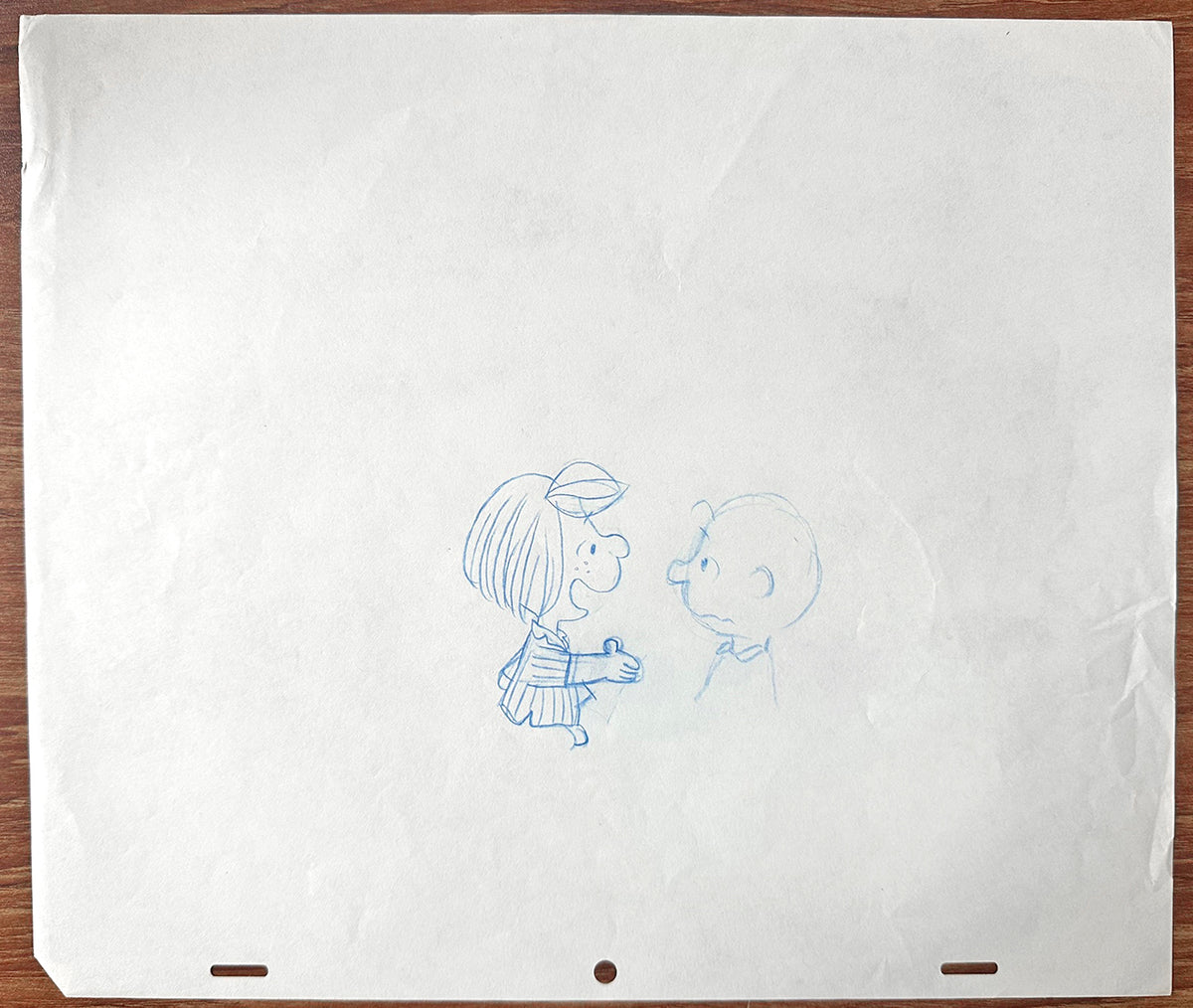 Peppermint Patty Its Arbor Day Charlie Brown PEANUTS Baseball Cel Drawing 1976 Schulz 529
