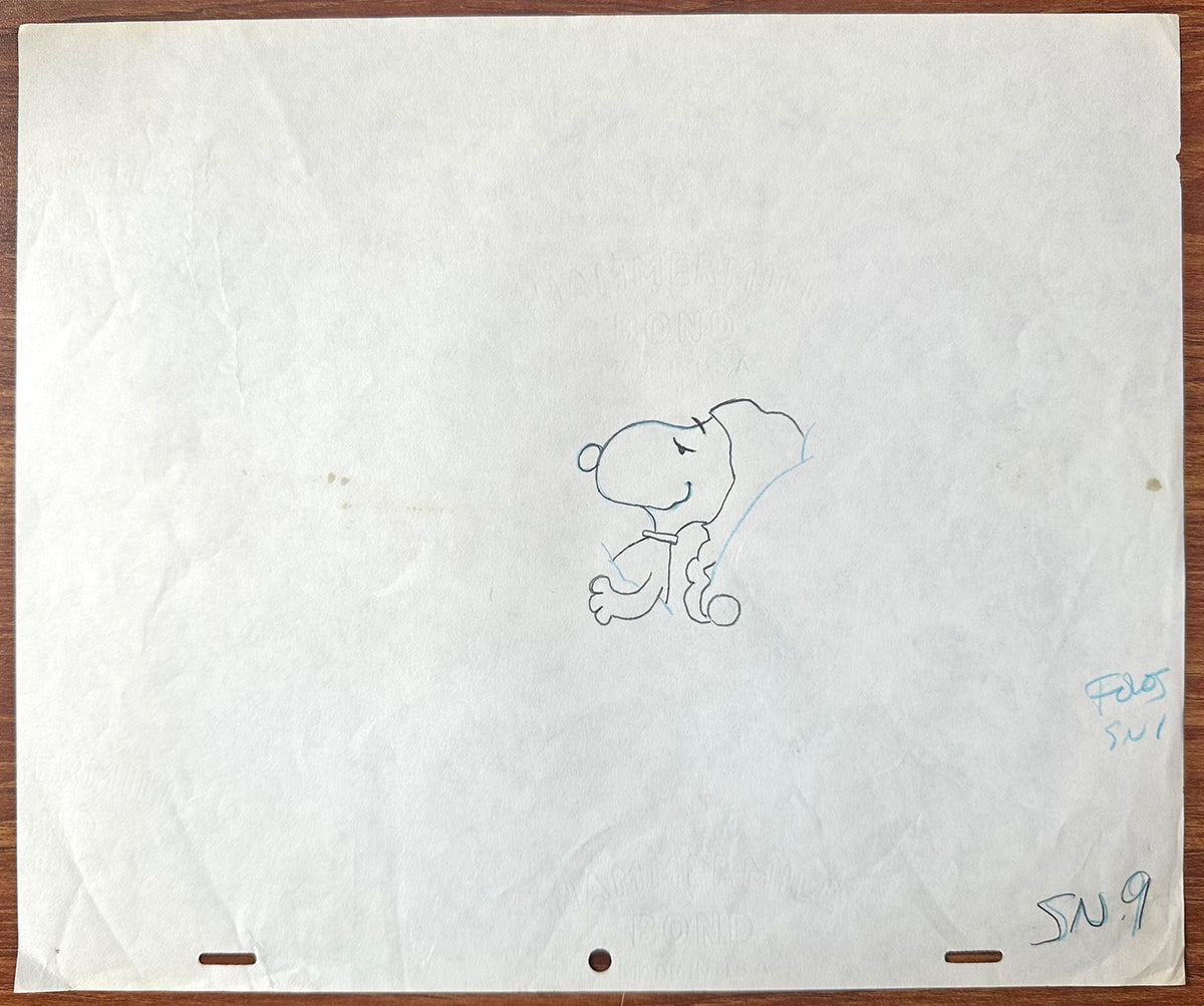 Snoopy Charlie Brown Race for Your Life PEANUTS Cel Drawing 1977 Schulz 532