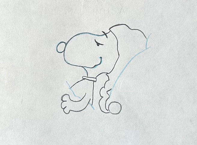 Snoopy Charlie Brown Race for Your Life PEANUTS Cel Drawing 1977 Schulz 532