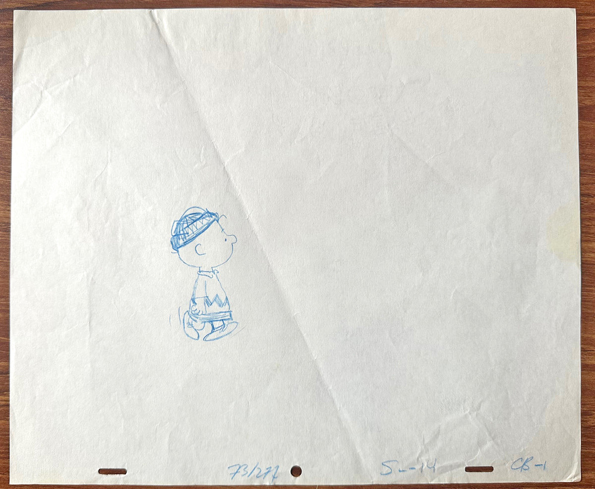 Snoopy Charlie Brown Race for Your Life PEANUTS Cel Drawing 1977 Schulz 533