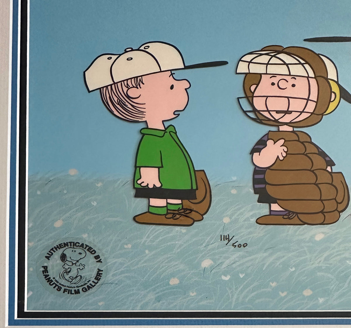 PEANUTS Charlie Brown Baseball Cel Limited Edition SIGNED by Bill Melendez Interesting Discussions from A Boy Named Charlie Brown