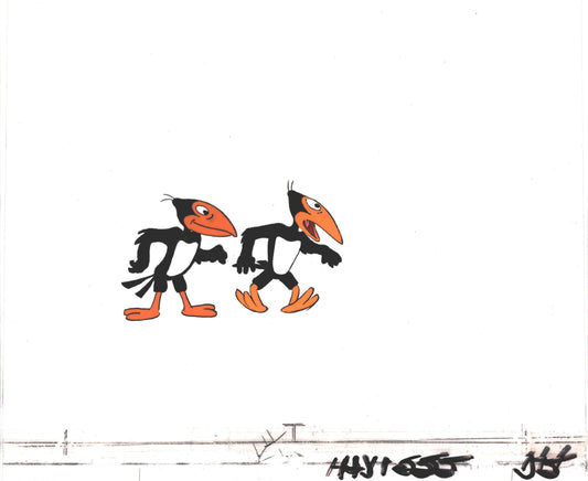 Heckle and Jeckle Production Animation Cel Setup and Drawing Filmation 1979-80 D-5H1