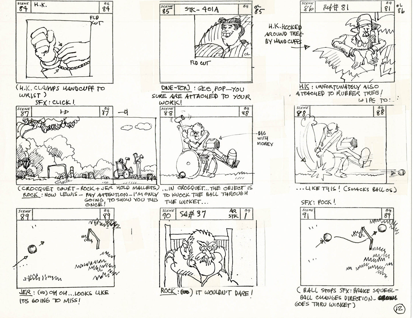 Will the Real Jerry Lewis Please Sit Down 1970 Production Animation Storyboard Page Filmation A-006