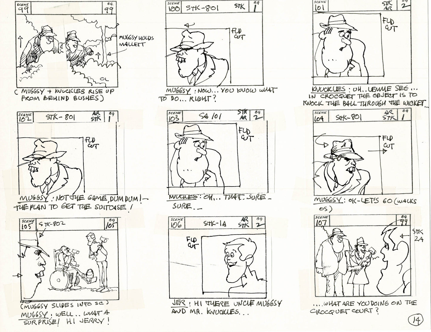 Will the Real Jerry Lewis Please Sit Down 1970 Production Animation Storyboard Page Filmation A-007