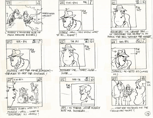 Will the Real Jerry Lewis Please Sit Down 1970 Production Animation Storyboard Page Filmation A-007