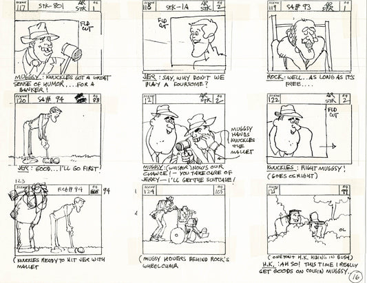 Will the Real Jerry Lewis Please Sit Down 1970 Production Animation Storyboard Page Filmation A-009