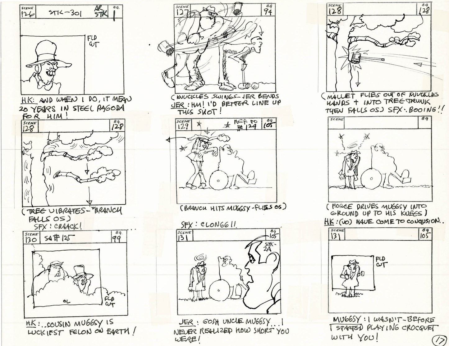 Will the Real Jerry Lewis Please Sit Down 1970 Production Animation Storyboard Page Filmation A-010