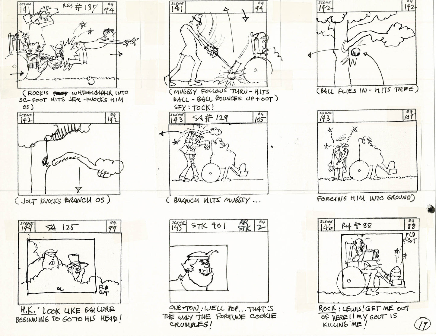 Will the Real Jerry Lewis Please Sit Down 1970 Production Animation Storyboard Page Filmation A-012