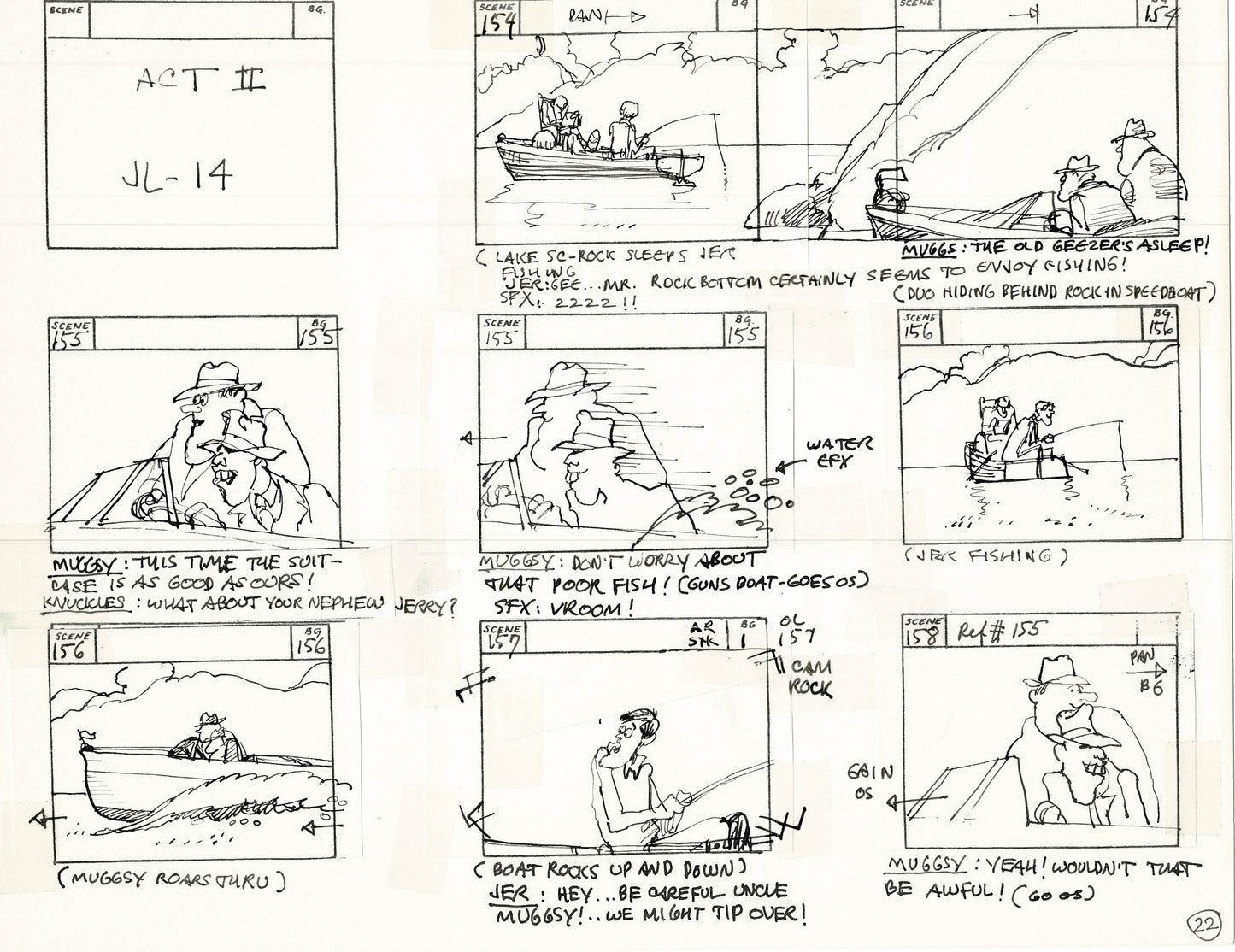 Will the Real Jerry Lewis Please Sit Down 1970 Production Animation Storyboard Page Filmation A-015