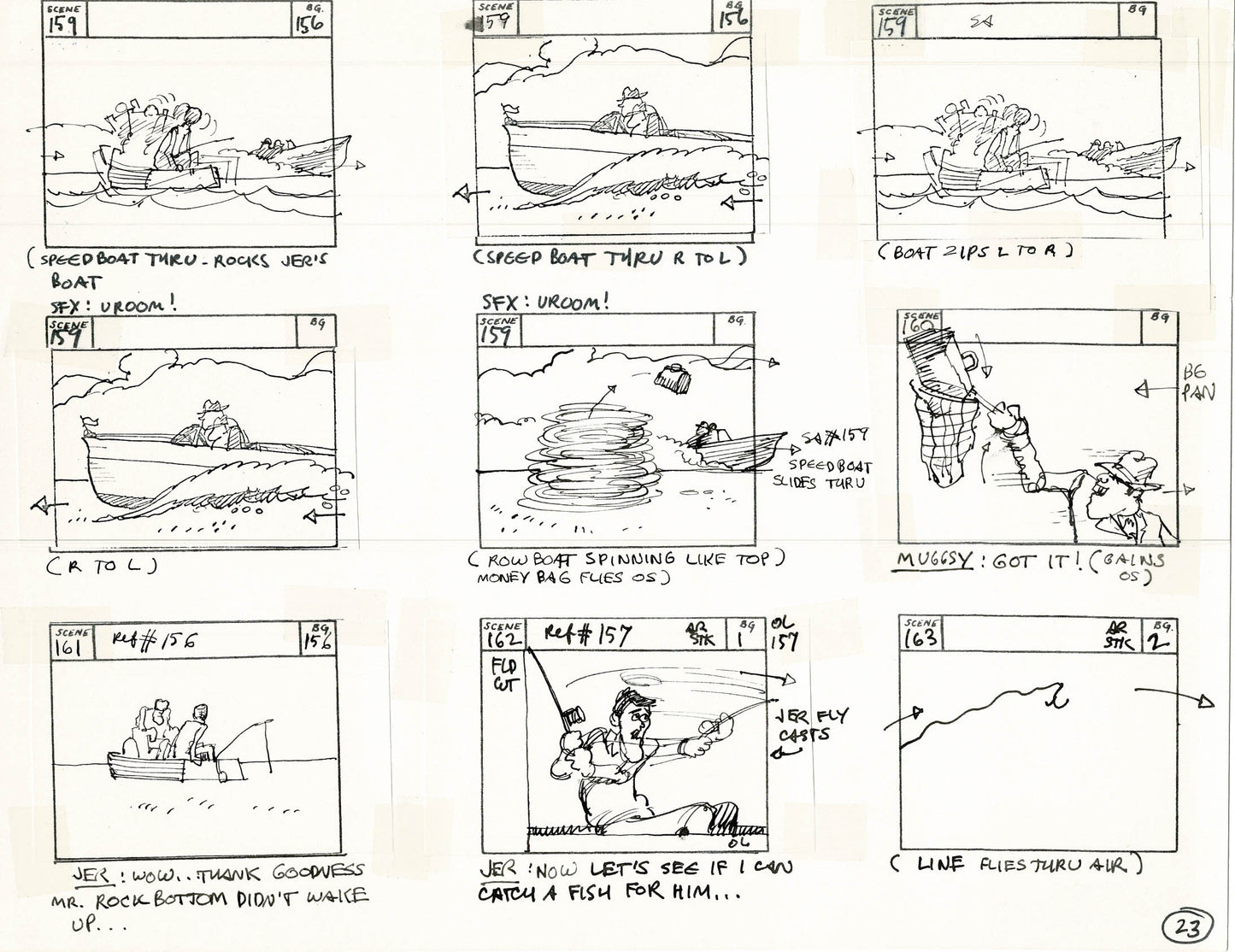 Will the Real Jerry Lewis Please Sit Down 1970 Production Animation Storyboard Page Filmation A-016