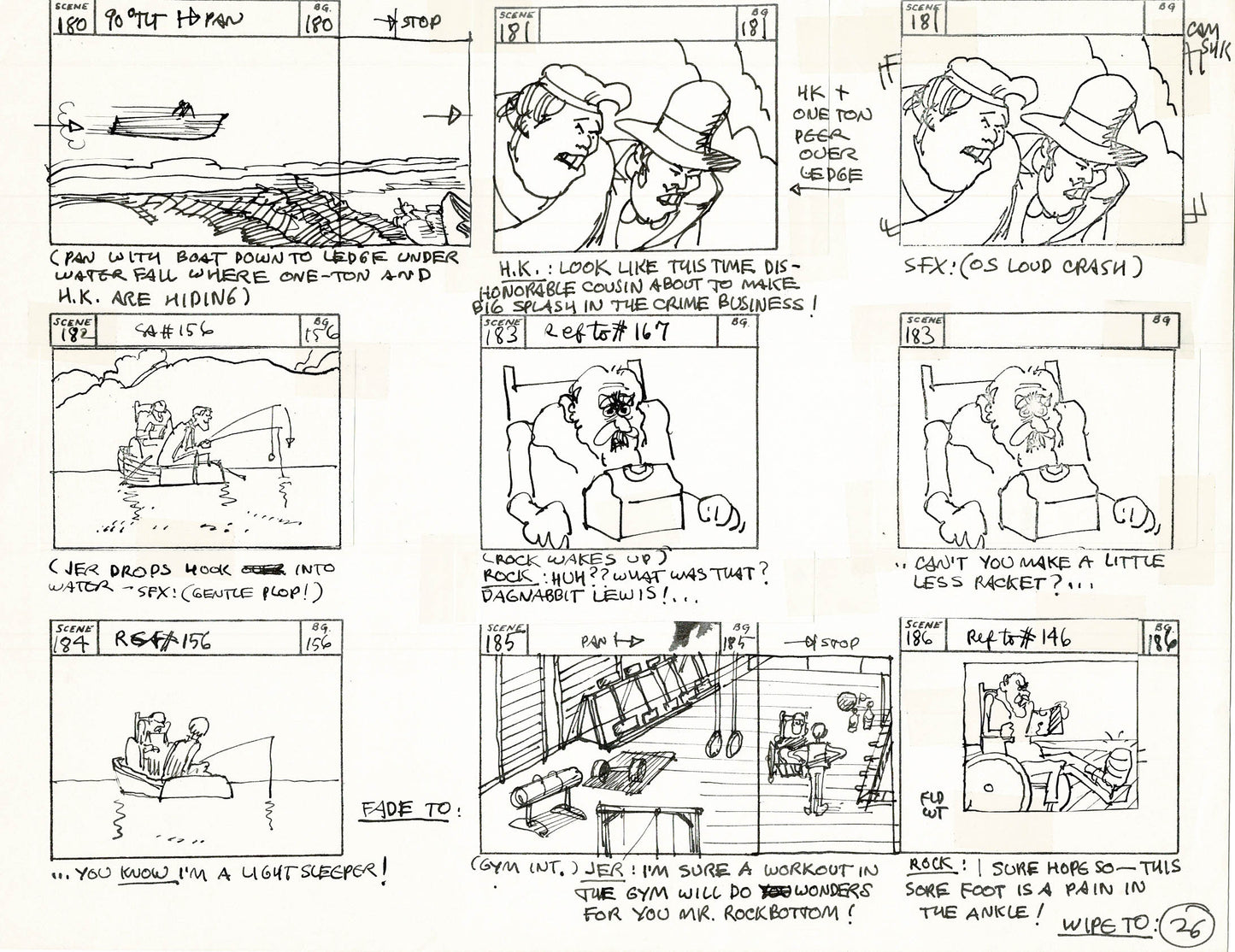 Will the Real Jerry Lewis Please Sit Down 1970 Production Animation Storyboard Page Filmation A-019