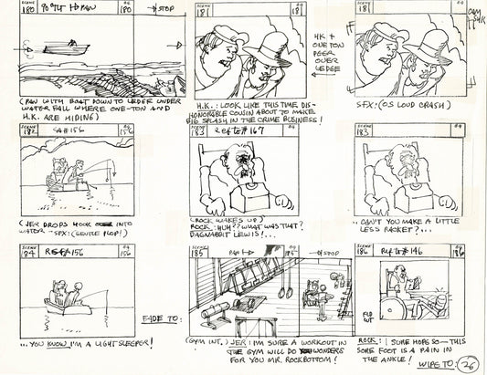 Will the Real Jerry Lewis Please Sit Down 1970 Production Animation Storyboard Page Filmation A-019