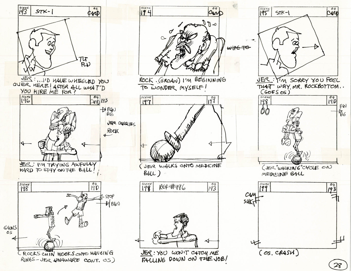 Will the Real Jerry Lewis Please Sit Down 1970 Production Animation Storyboard Page Filmation A-021