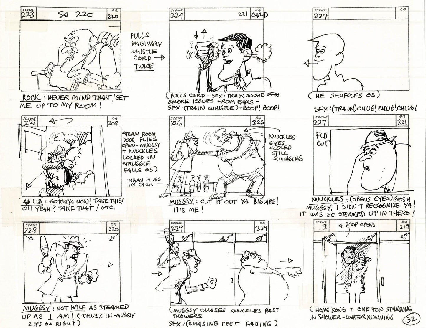 Will the Real Jerry Lewis Please Sit Down 1970 Production Animation Storyboard Page Filmation A-025