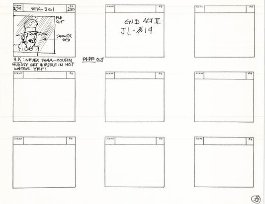 Will the Real Jerry Lewis Please Sit Down 1970 Production Animation Storyboard Page Filmation A-026