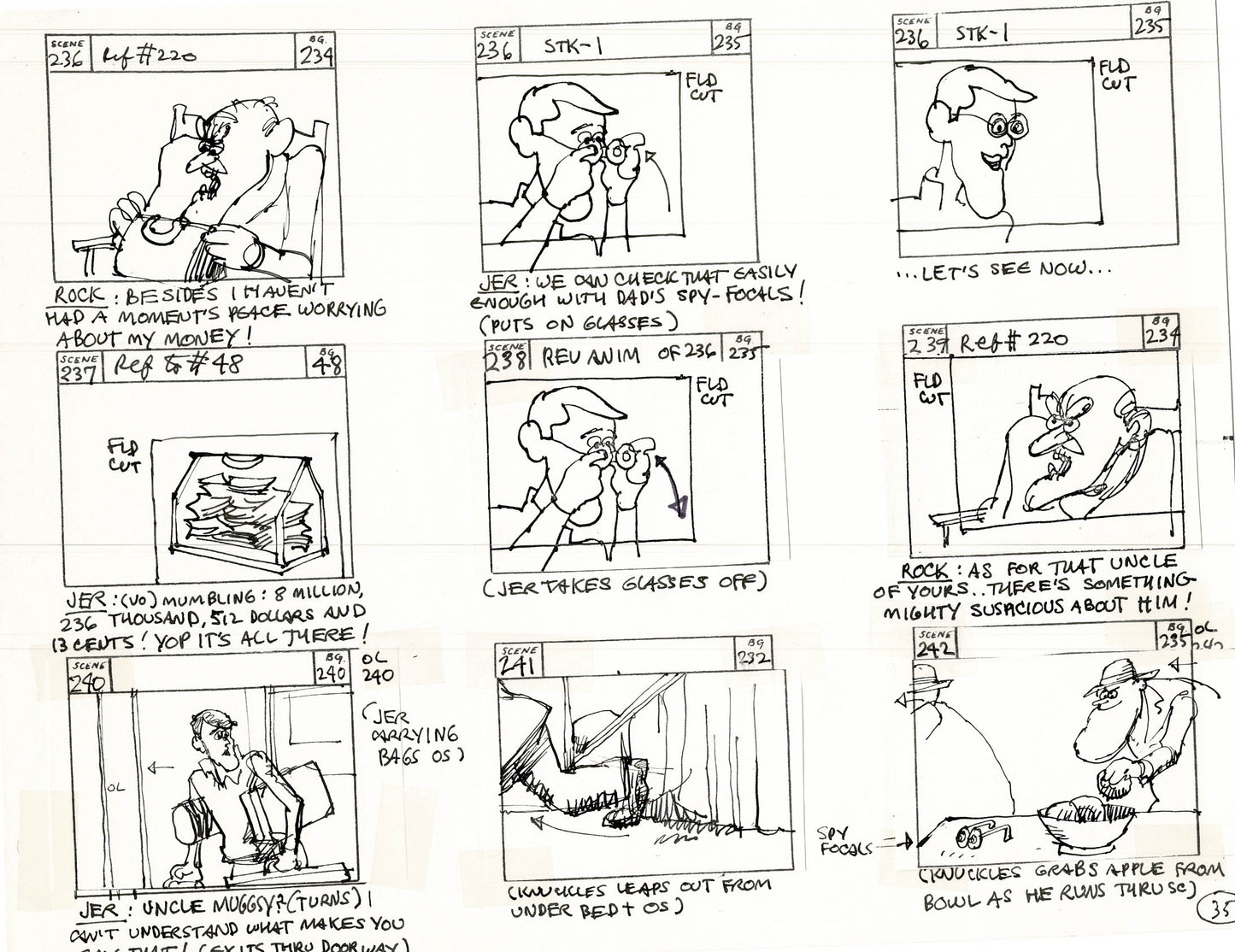 Will the Real Jerry Lewis Please Sit Down 1970 Production Animation Storyboard Page Filmation A-028