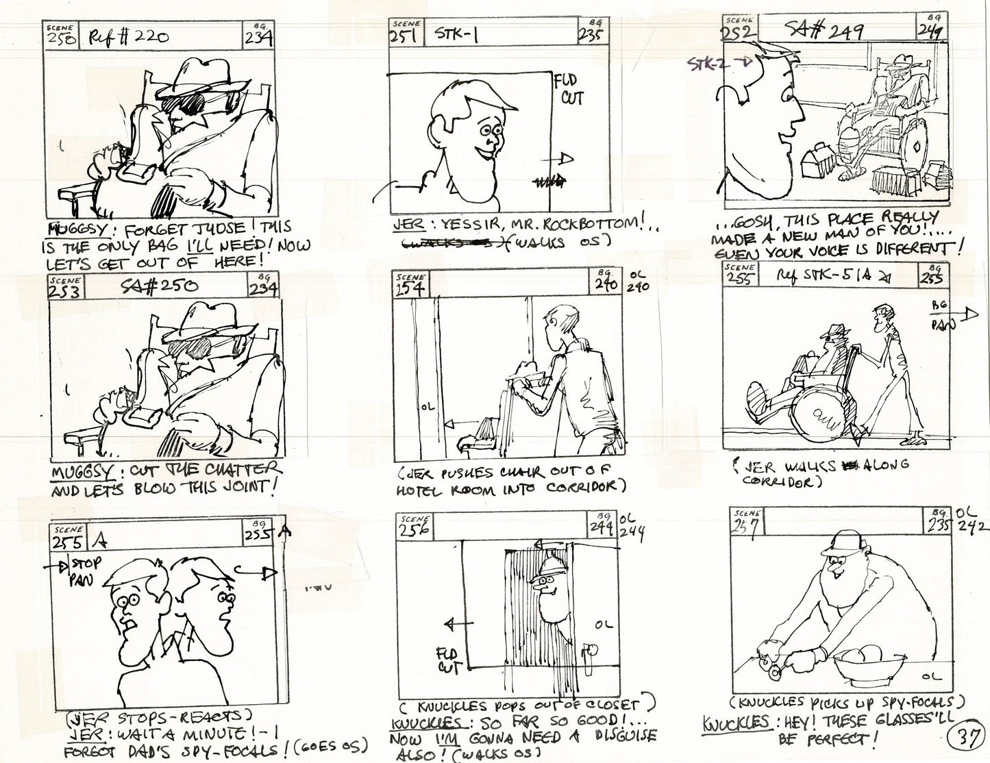 Will the Real Jerry Lewis Please Sit Down 1970 Production Animation Storyboard Page Filmation A-030