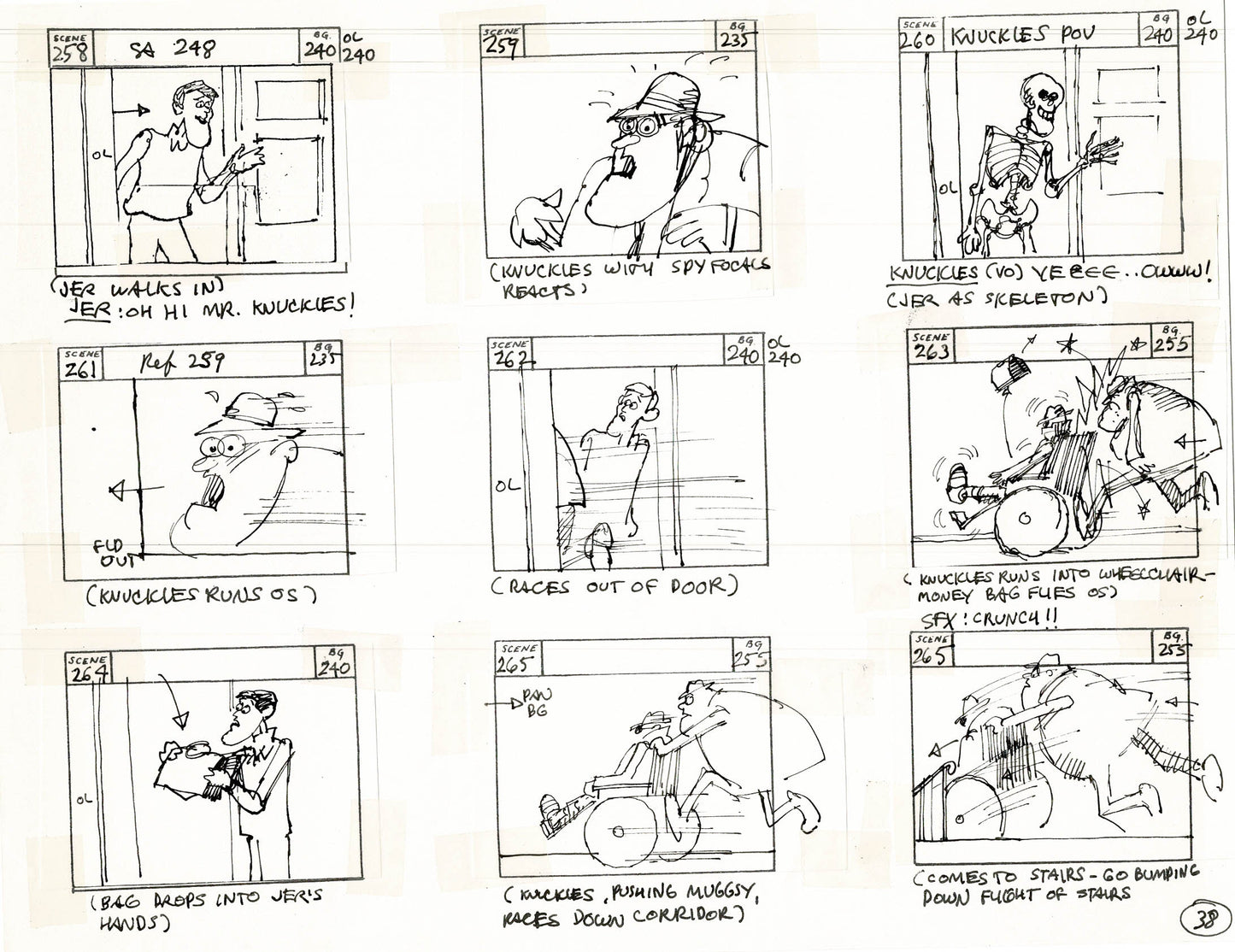 Will the Real Jerry Lewis Please Sit Down 1970 Production Animation Storyboard Page Filmation A-031