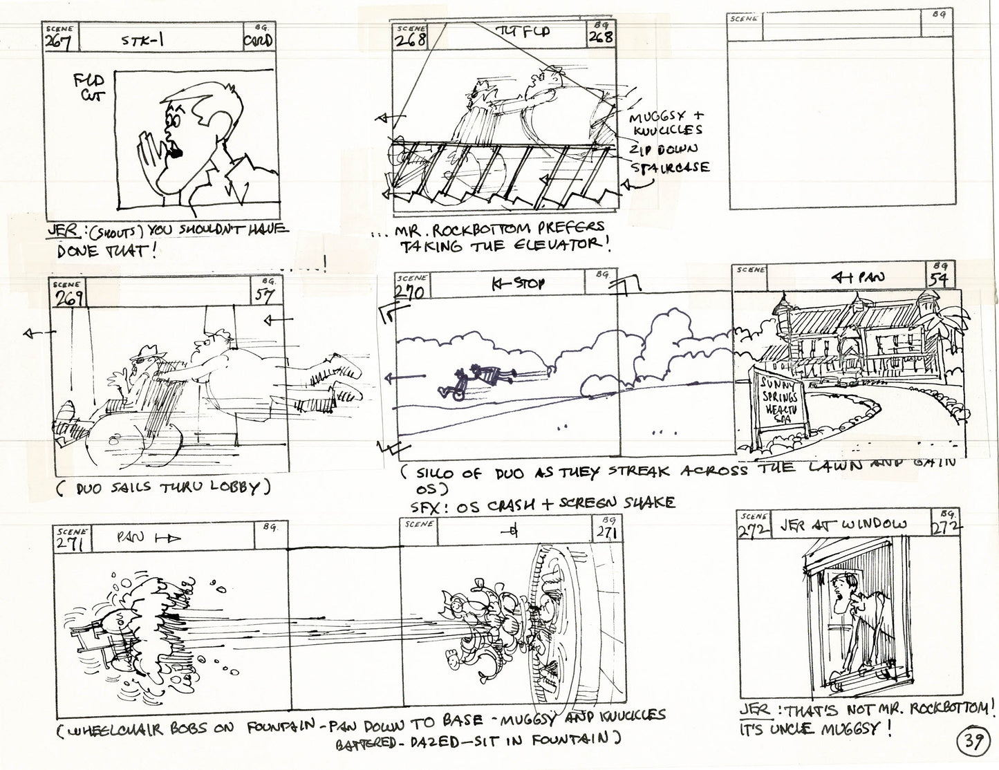 Will the Real Jerry Lewis Please Sit Down 1970 Production Animation Storyboard Page Filmation A-032